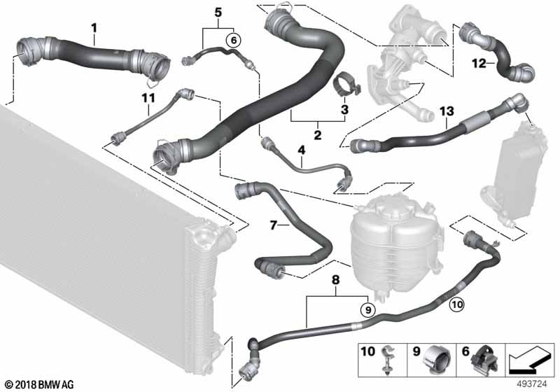 Genuine BMW 11538571595 G05 G07 G01 Hose, Transmission Oil Cooler- Thermostat (Inc. X6 M50dX, 640dX & X5 M50dX) | ML Performance UK Car Parts