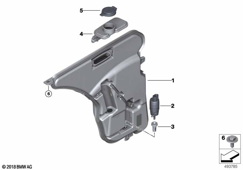 Genuine BMW 61669478625 G15 F93 G14 Windshield Cleaning Container (Inc. M850iX, M8 & 840dX) | ML Performance UK Car Parts