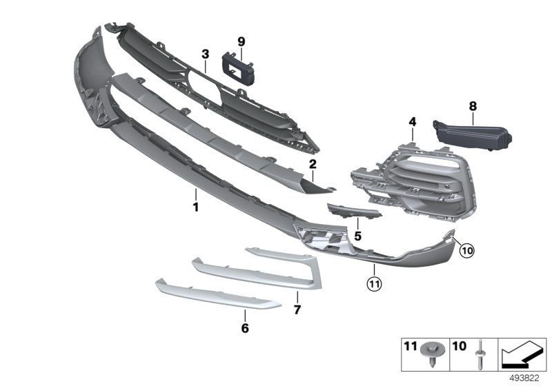 Genuine BMW 51117421792 G05 Trim, Bumper Front (Inc. X5) | ML Performance US Car Parts