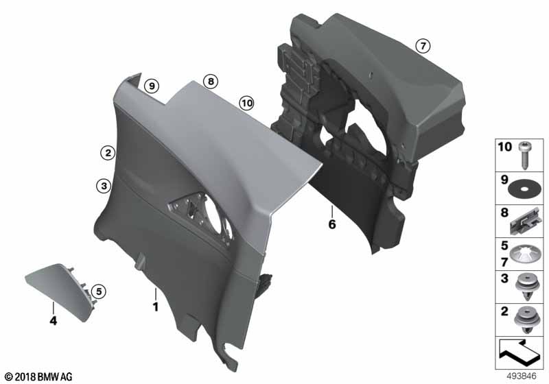 Genuine BMW 51439461968 G15 Lateral Trim Panel, Right NACHTBLAU (Inc. 840dX, M850iX & 840i) | ML Performance UK Car Parts