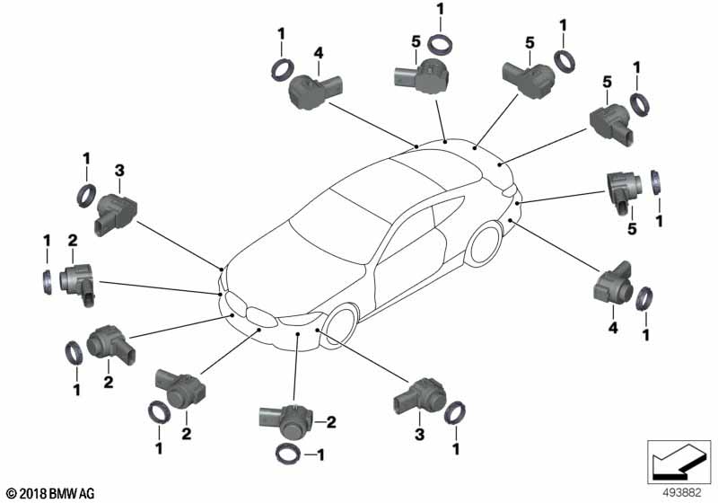 Genuine BMW 66209437320 F92 F93 G14 Ultrasonic Sensor, Aventurine Red Ii WX1C (Inc. M850iX, 840i & M8) | Duco Car Parts UK Car Parts