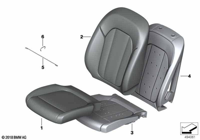 Genuine BMW 52107472284 G21 G20 G01 Cloth Cover, Basic Backrest Right ANTHRAZIT (Inc. 320d, X4 30dX & 320iX) | ML Performance EU Car Parts