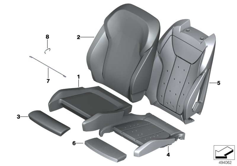 Genuine BMW 52108079679 G21 G20 G02 Sports Seat Cover Leather ANTHRAZIT (Inc. 330dX, M340i & X4 25dX) | ML Performance US Car Parts