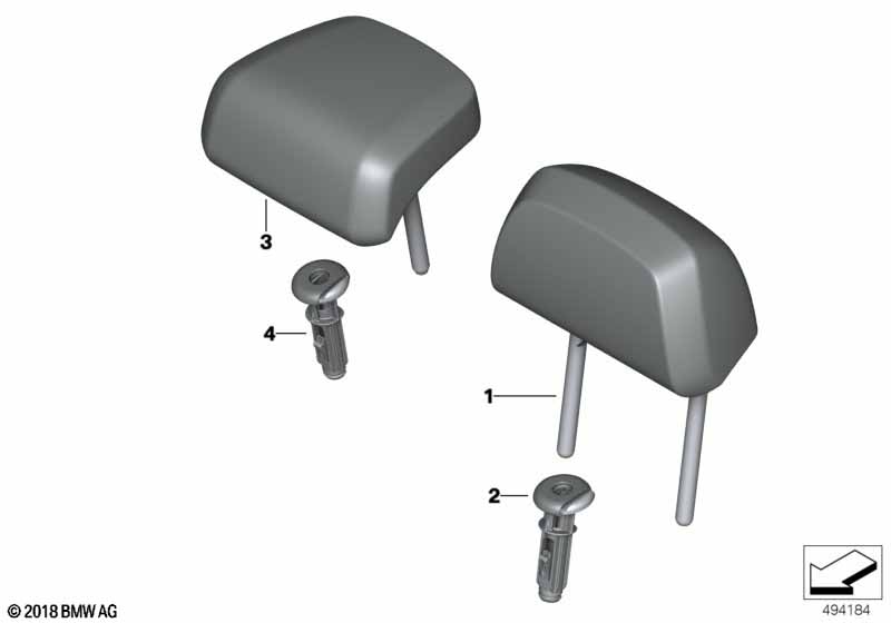 Genuine BMW 52207499578 G20 G21 Guide, Headrest SCHWARZ (Inc. 320iX, M340iX & 320i 1.6) | ML Performance EU Car Parts