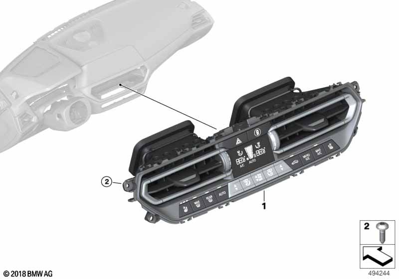 Genuine BMW 64119459480 G21 G29 G20 Automatic Air Conditioning Control (Inc. 320d, 320iX & Z4 30i) | ML Performance EU Car Parts