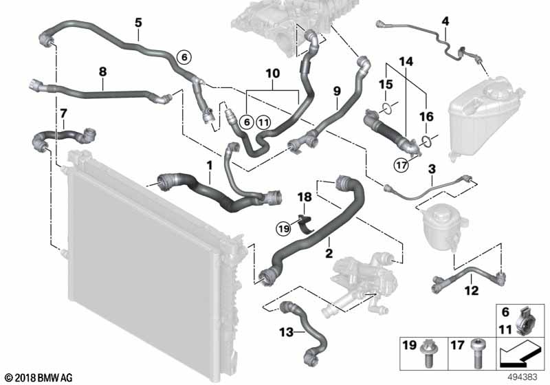 Genuine BMW 17128678507 G32 G11 Hose Electric Coolant Pump (Inc. 540iX, 540i & 740LiX) | ML Performance EU Car Parts