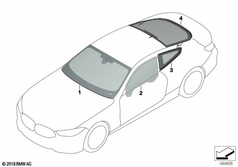 Genuine BMW 51377476948 F92 G15 Side Window, Rigid, Rear Right SSG (Inc. M850iX, 840i & M8) | ML Performance EU Car Parts