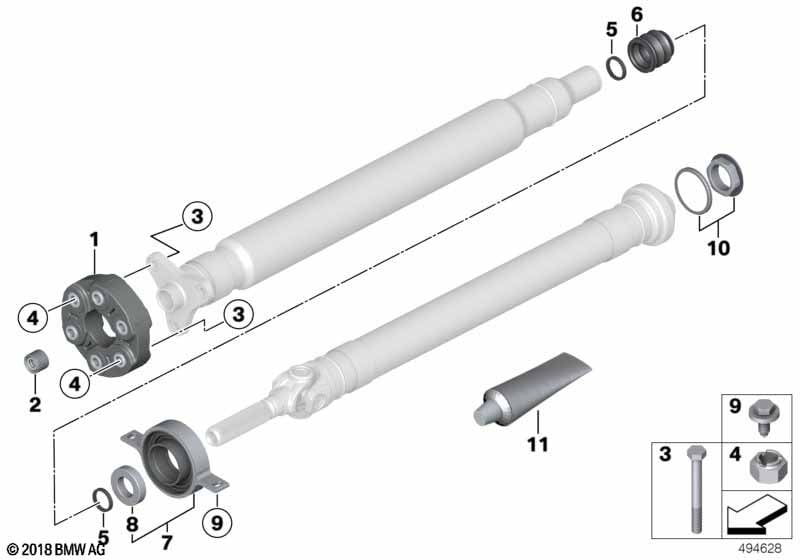 Hardy coupling/center bearing/insert nut