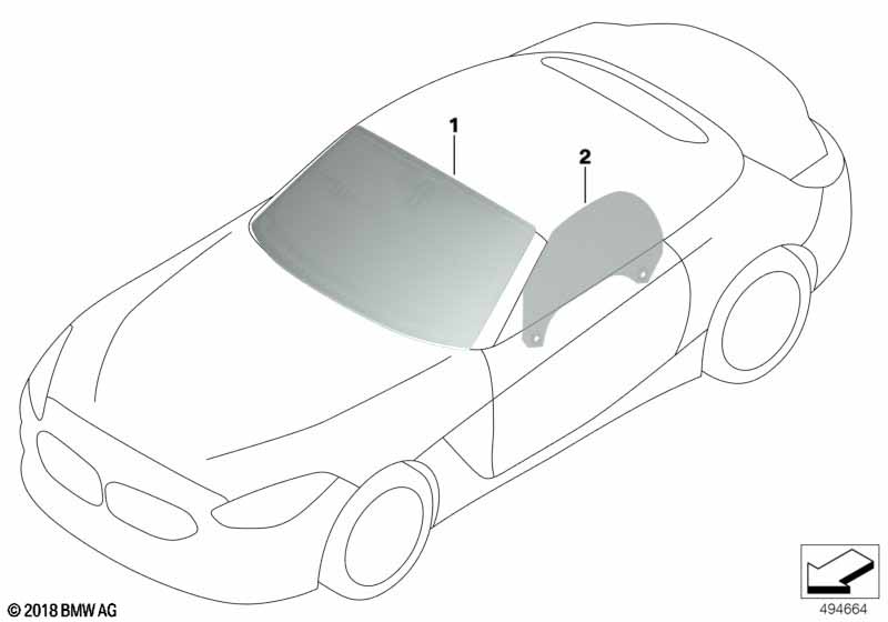 Genuine BMW 51317454438 G29 Windshield, Green, Rain/Light/Fog KAFAS/HUD (Inc. Z4 30i, Z4 M40i & Z4 20i) | ML Performance UK Car Parts