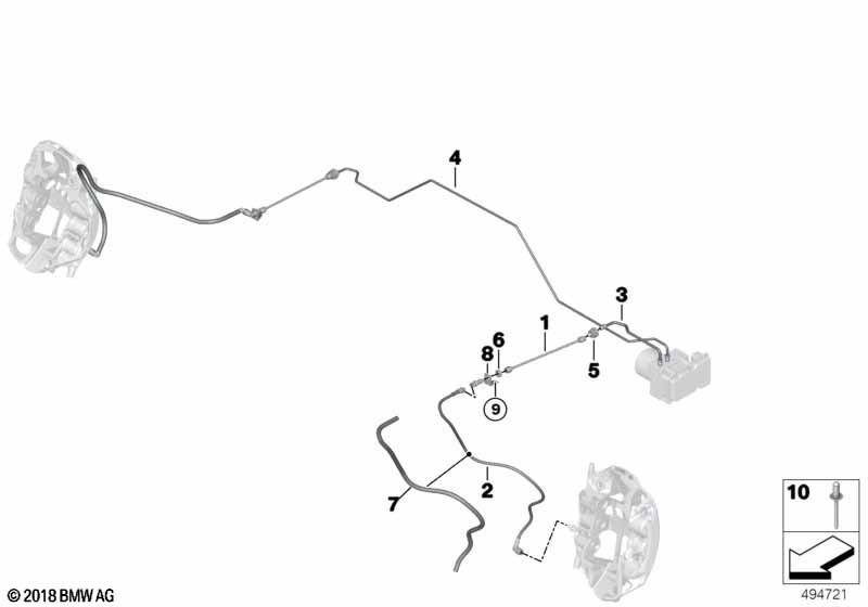 Genuine BMW 34308424155 Brake Pipe, Front ABS>BULKHEAD LH (Inc. M6 GT3) | ML Performance UK Car Parts