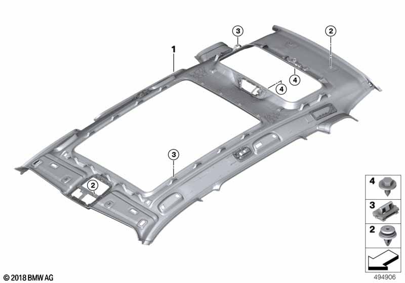 Genuine BMW 51449472384 G07 Roofliner Panorama Glass Roof Audio ELFENBEINWEISS (Inc. X7) | ML Performance EU Car Parts