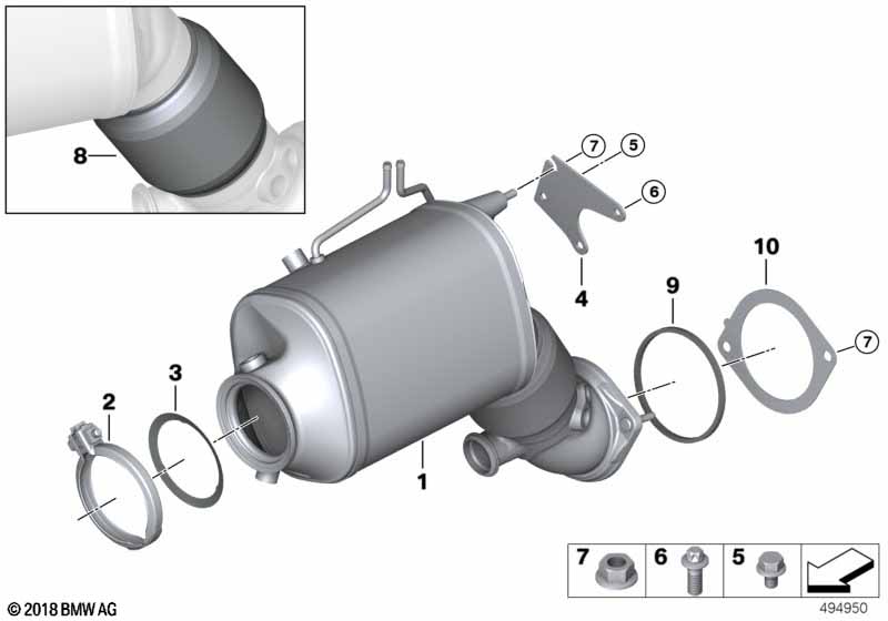 Catalyser/Diesel particulate filter