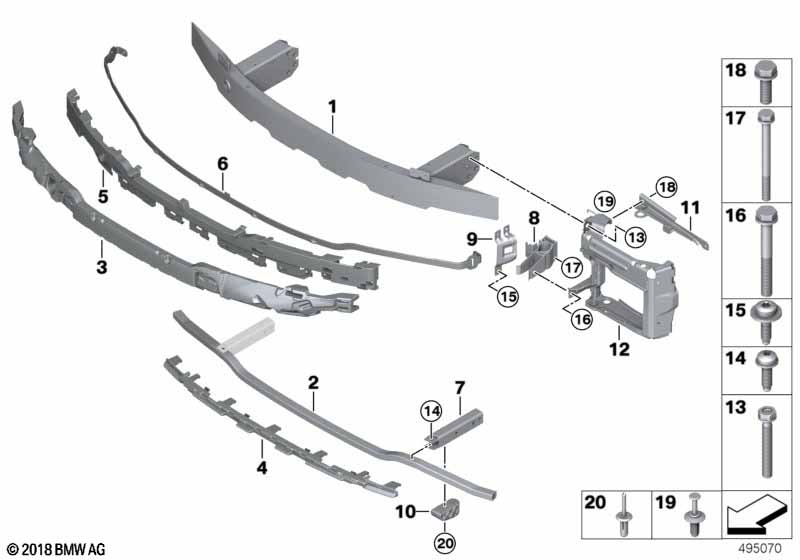 Genuine BMW 51117422227 G20 Crossbrace, Rear Left (Inc. 318d, 320dX & 330e) | ML Performance EU Car Parts