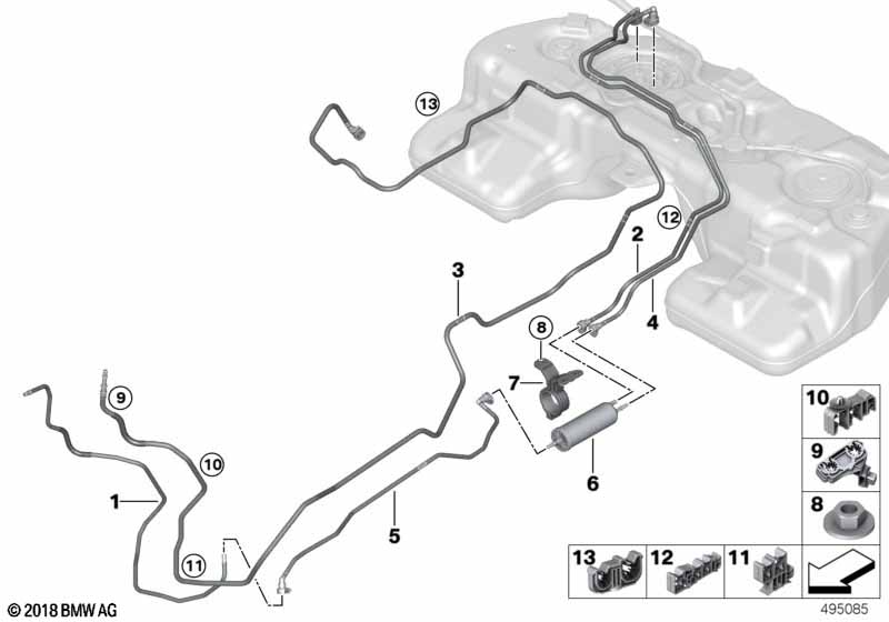 Fuel pipes and fuel filters