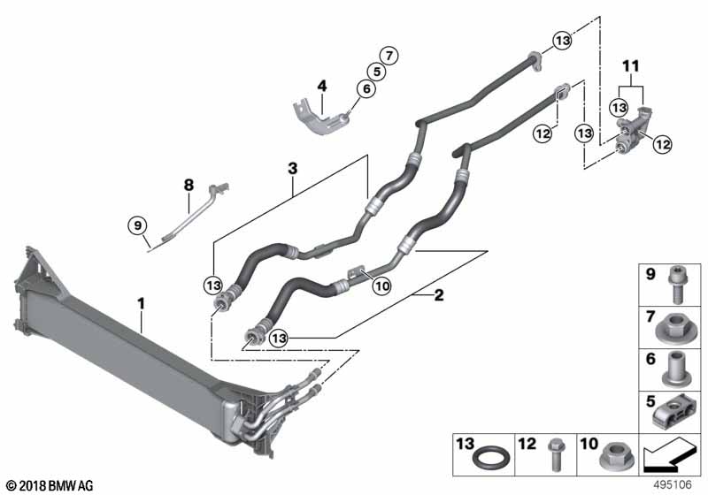 Genuine BMW 17228053478 Transmission Oil Cooler Line, Flow (Inc. X3 M & X4 M) | ML Performance EU Car Parts