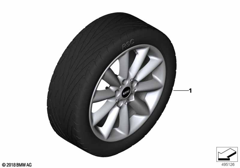 MINI LA wheel vent spoke 518 - 17