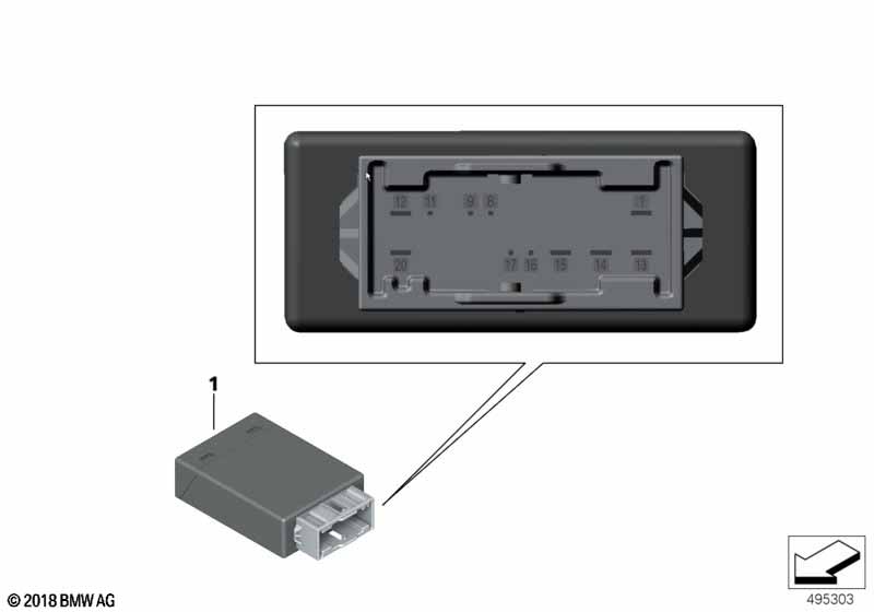 Genuine BMW 61359890133 G05 G06 Control Unit Roller Cover For Lugg.Comp. (Inc. X5) | ML Performance EU Car Parts