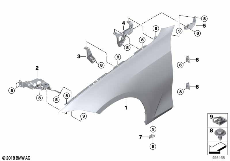 Genuine BMW 41008494440 G20 G21 Side Panel, Front Right (Inc. 320dX, 330iX & 320i) | ML Performance EU Car Parts