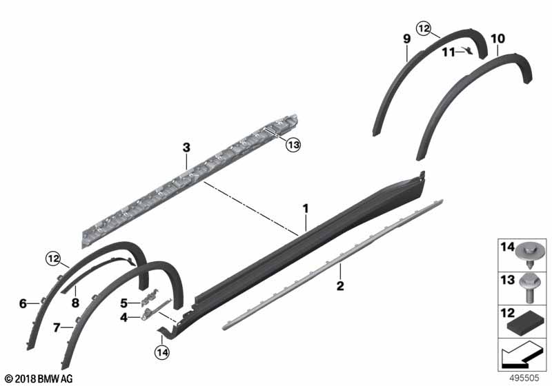 Genuine BMW 51777425451 G05 Wheel Arch Trim, Rear Left (Inc. X5 25dX, X5 40i & X5 30dX) | ML Performance UK Car Parts