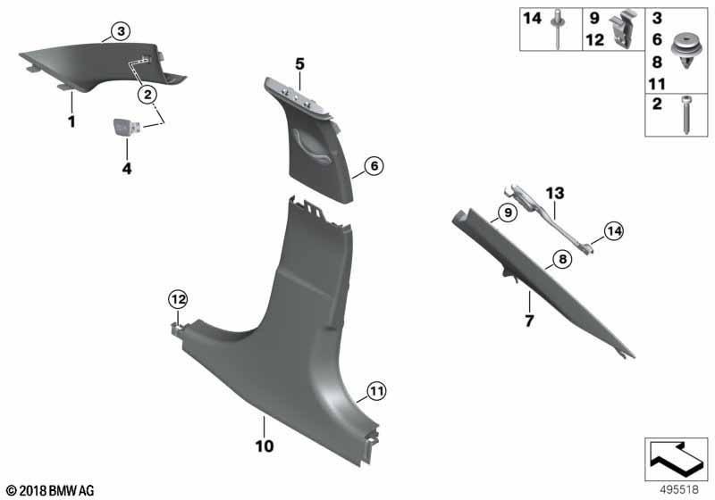 Genuine BMW 51437496977 G20 Left Column A Cover CANBERRABEIGE (Inc. 330i & 330iX) | ML Performance UK Car Parts