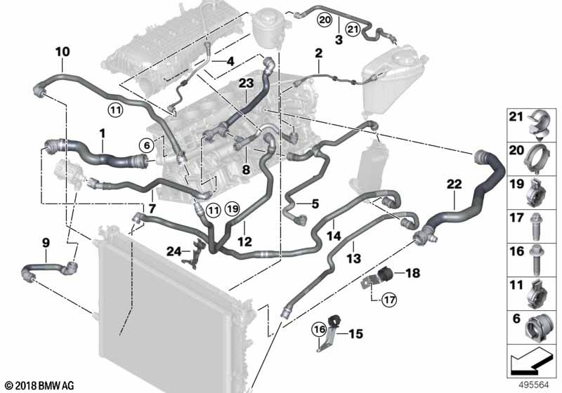 Genuine BMW 17128602646 G12 G31 G11 Pipe, Intake System-Expansion Tank (Inc. 540i, 740iX & 740LiX) | ML Performance UK Car Parts