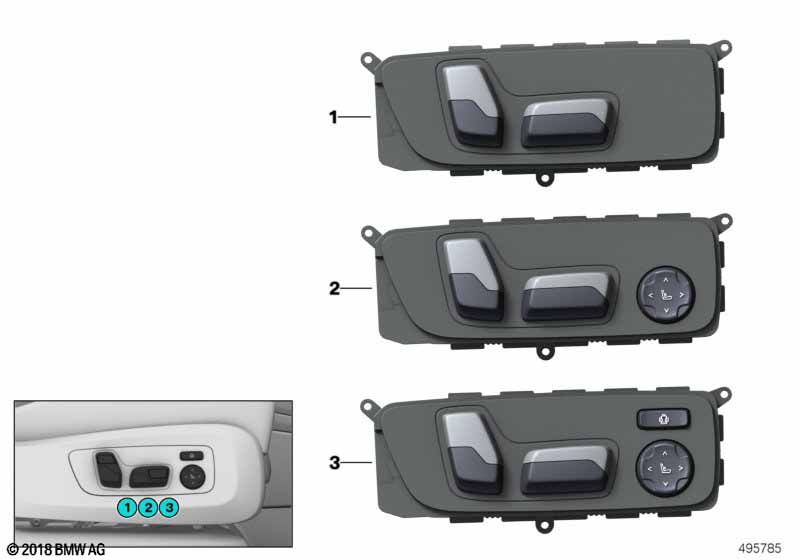 Switch, power seat, front passenger