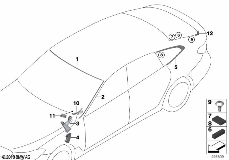Genuine BMW 51378495572 G32 Finisher, Side Window, Rear Right (Inc. 630iX, 630dX & 640iX) | ML Performance UK Car Parts