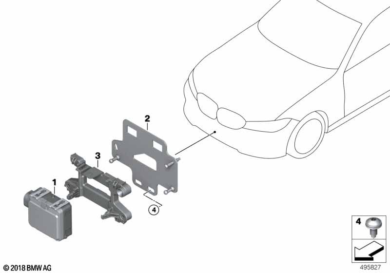Genuine BMW 66316883865 G07 G05 F44 Mount Front Radar Sensor (Inc. 320d, 318d & 330dX) | ML Performance EU Car Parts