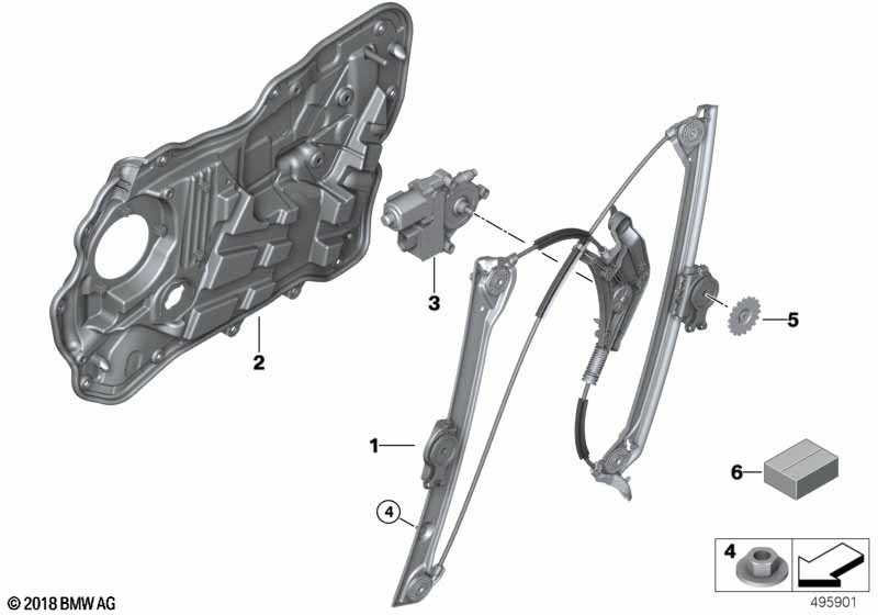 Genuine BMW 61359448931 G32 Drive For Window Lifter, Front Left (Inc. 630iX, 640dX & 640iX) | ML Performance UK Car Parts