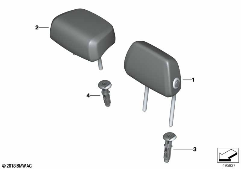 Genuine BMW 52107951973 G07 Headrest Comfort, Leather SCHWARZ (Inc. X7) | ML Performance EU Car Parts