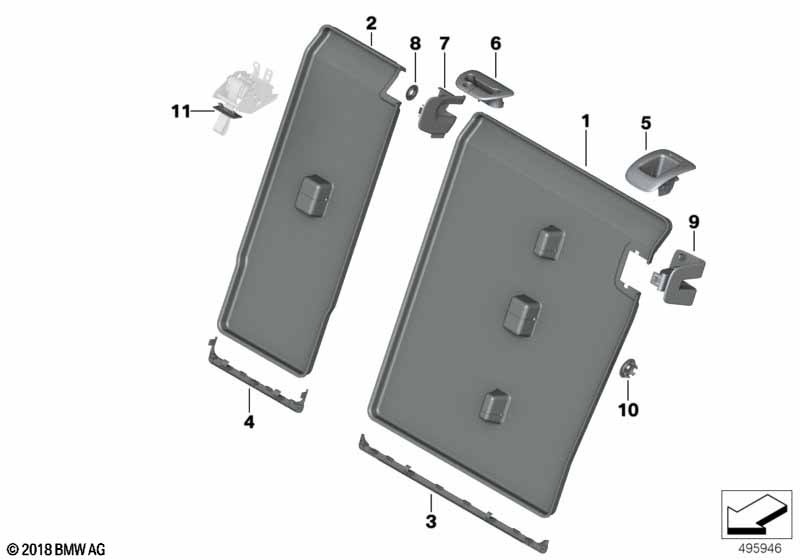 Genuine BMW 52209492246 G05 Lock Finisher, Right MOKKA (Inc. X5 25dX, X5 M50dX & X5 45eX) | ML Performance UK Car Parts