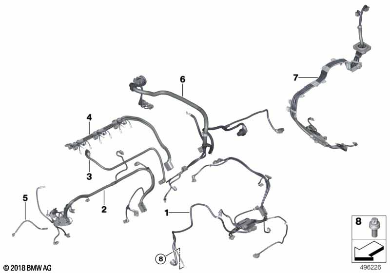 Genuine BMW 12517582968 F15 F16 Wiring Harness, Engine Trans. Module (Inc. X5 35iX & X6 35iX) | ML Performance EU Car Parts