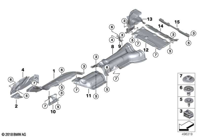 Genuine BMW 51487394801 G02 G01 Heat Insulation, Rear Silencer, Left (Inc. X3 30i, X4 30iX & X3 M) | ML Performance UK Car Parts