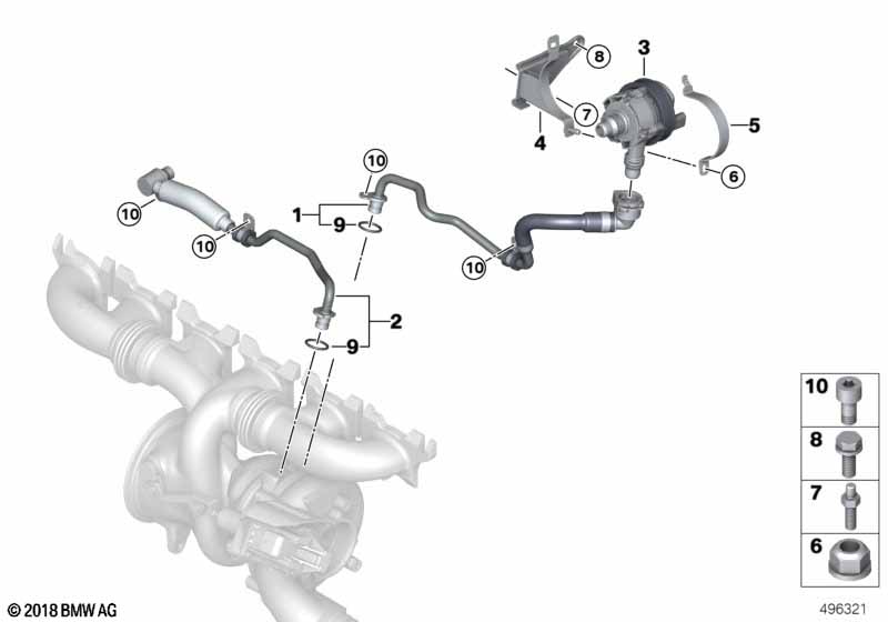 Genuine BMW 11538650086 G14 G05 G16 Coolant Line, Turbocharger Supply Line (Inc. 840iX, X5 45eX & 745Le) | ML Performance UK Car Parts