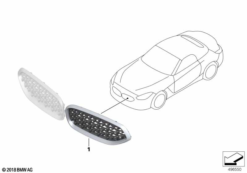 Genuine BMW 51117489710 G29 Grille, Front, Right (Inc. Z4) | ML Performance UK Car Parts