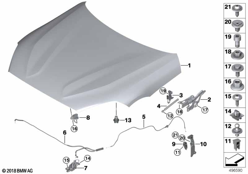 Genuine BMW 41008495965 G29 Left Engine Hood Hinge (Inc. Z4 M40i, Z4 30i & Z4 20i) | ML Performance EU Car Parts