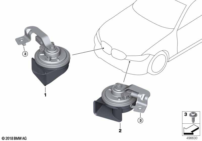 Genuine BMW 61337492207 G20 G21 Air Horn, High-Frequency, Electronic (Inc. 330dX, M340iX & 320dX) | ML Performance UK Car Parts
