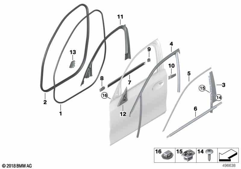 Genuine BMW 51217432204 G20 G21 Seal, Outer Right Mirror Triangle (Inc. 330d, 330iX & 320i 1.6) | ML Performance UK Car Parts