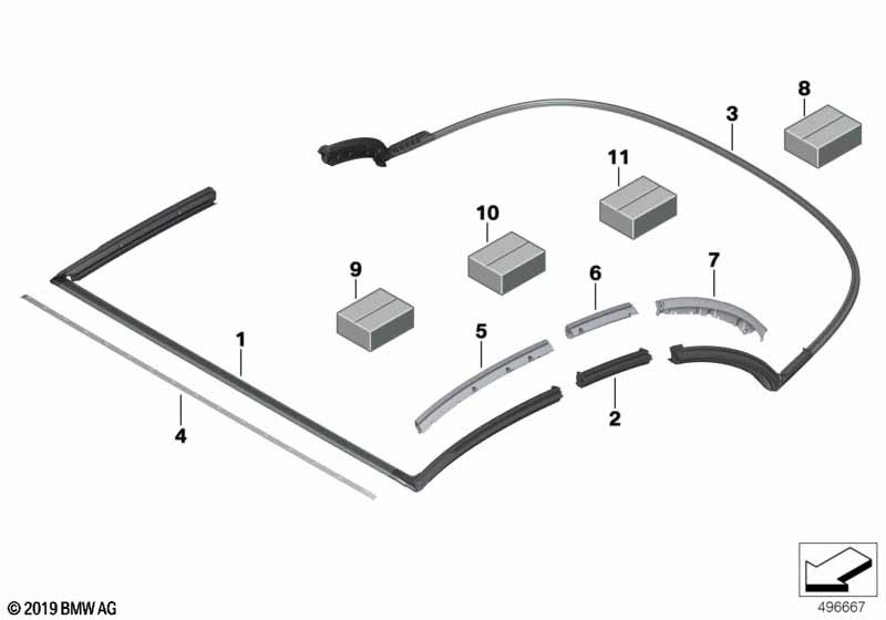 Genuine BMW 54347947402 F91 G14 Rail Seal Center Right (Inc. 840iX, M8 & 840dX) | ML Performance UK Car Parts