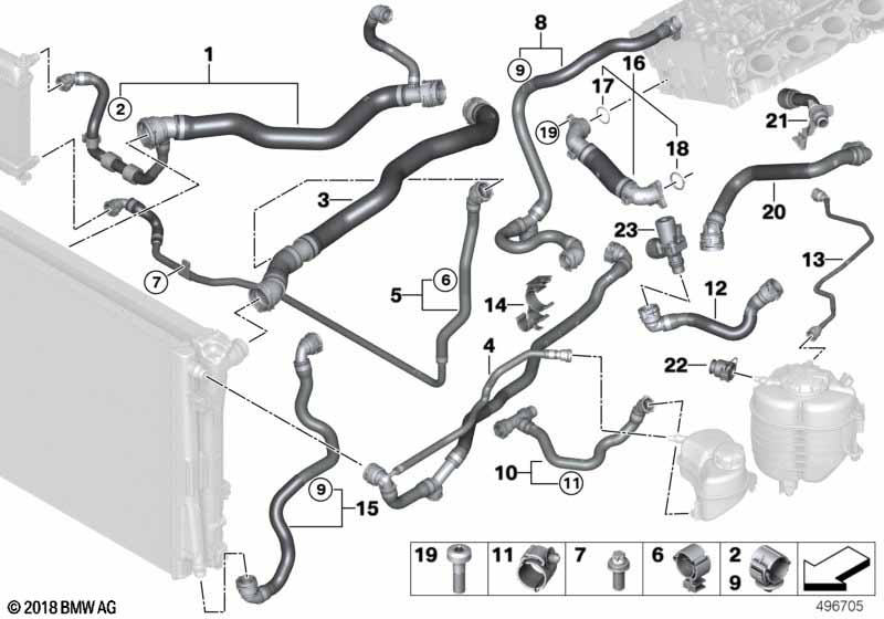 Genuine BMW 17128653612 G29 Hose, Remote, Coolant Radiator (Inc. Z4 30i & Z4 M40i) | ML Performance EU Car Parts