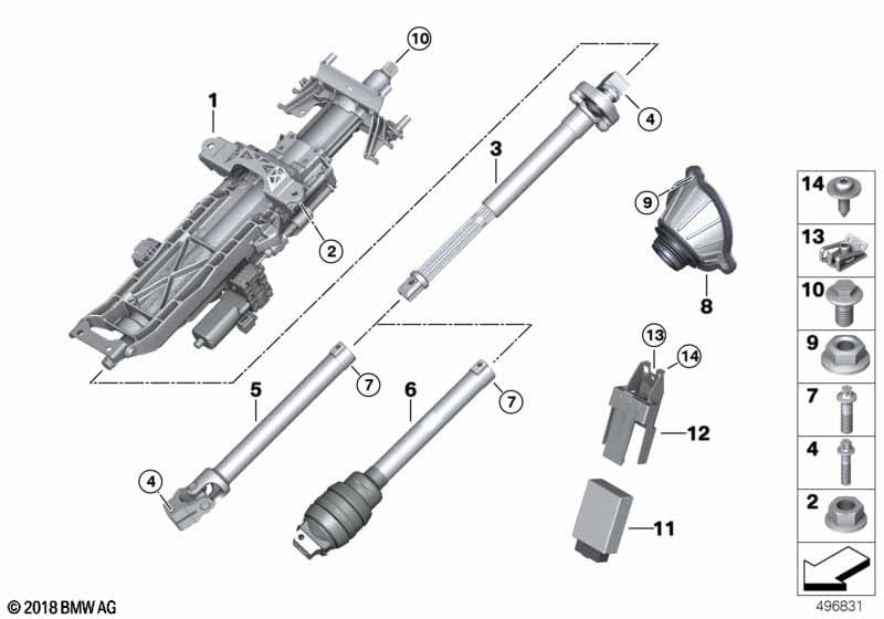 Electron.steer. column adj./add-on parts