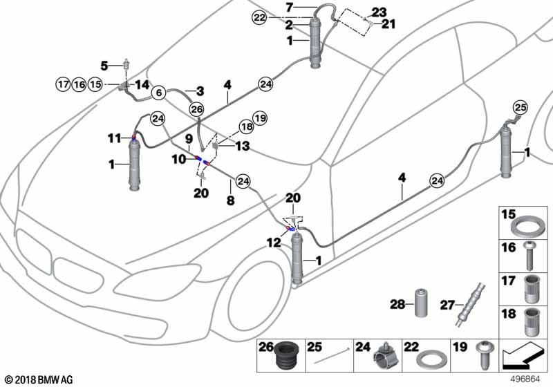 Genuine BMW 71128420402 Pressure Hose Assy FRONT > REAR (Inc. M6 GT3) | ML Performance UK Car Parts