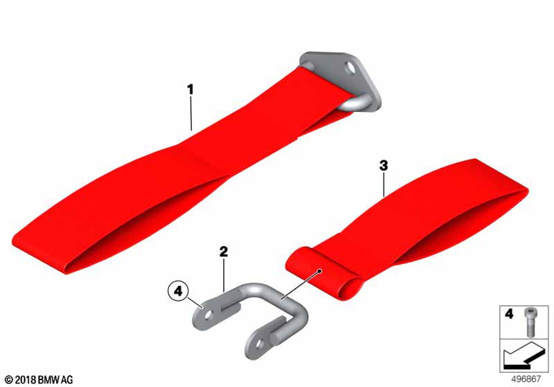 Genuine BMW 72158424676 Towing Hinge HINTEN/REAR (Inc. M6 GT3) | ML Performance EU Car Parts