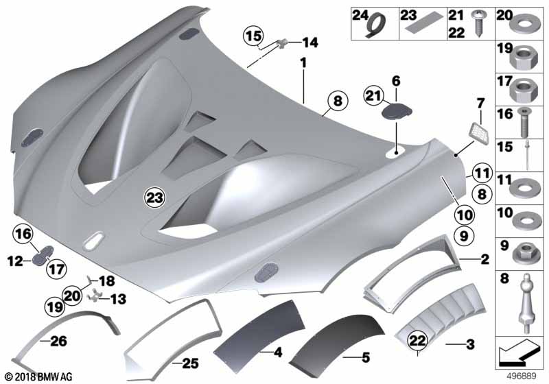 Genuine BMW 83318428176 Template Hood Cutout INSIDE RH (Inc. M6 GT3) | ML Performance UK Car Parts