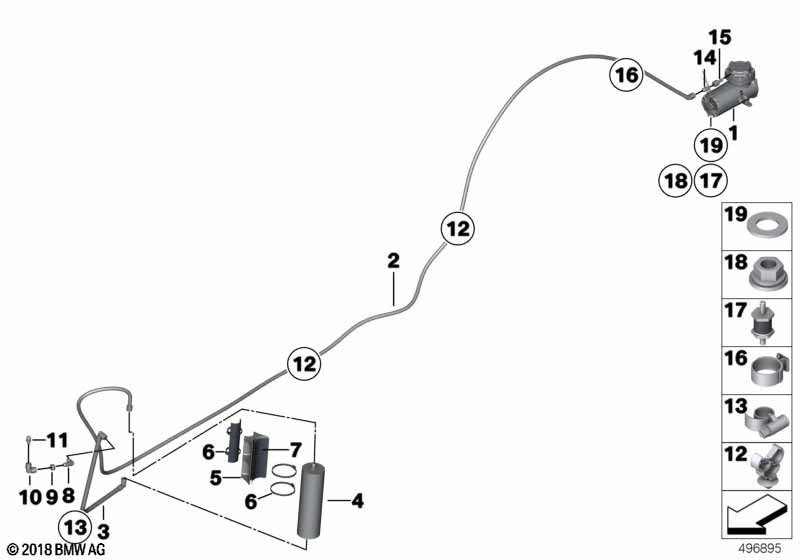 Genuine BMW 11668428106 Vacuum Pipe INTERIOR SIDE (Inc. M6 GT3) | ML Performance UK Car Parts