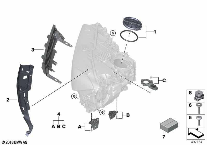 Genuine BMW 63119498414 G11 G12 Set Of Retainers For Headlight, Right (Inc. 740LdX, 750LdX & 730i) | ML Performance EU Car Parts