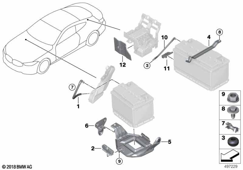 Pièces de montage batterie