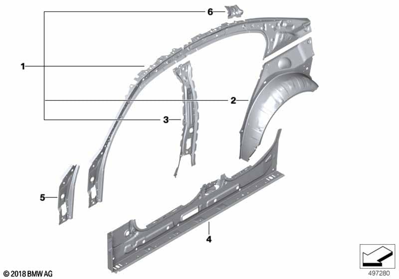 Side frame section, inner