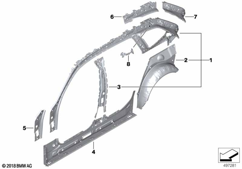 Side frame section, inner