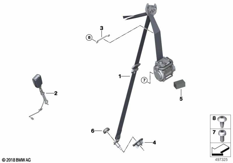 Genuine BMW 72117491772 G15 Upper Belt, Front Right ELFENBEINWEISS (Inc. 840dX, 840i & 840iX) | ML Performance EU Car Parts
